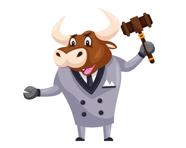 Аукціоні милі Bull мультиплікаційний персонаж — стоковий вектор
