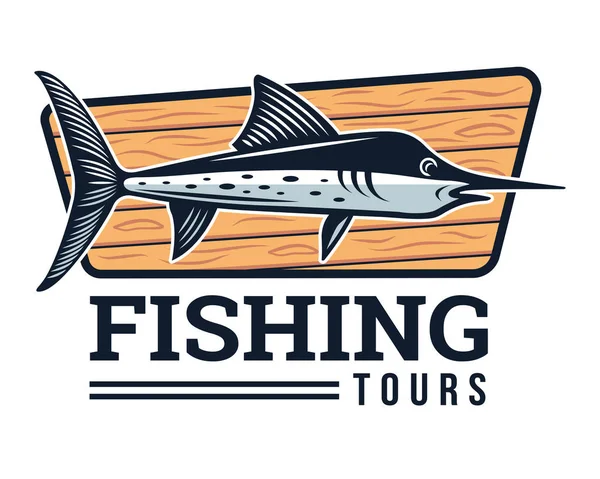 Ilustração moderna do emblema do logotipo da pesca do verão —  Vetores de Stock