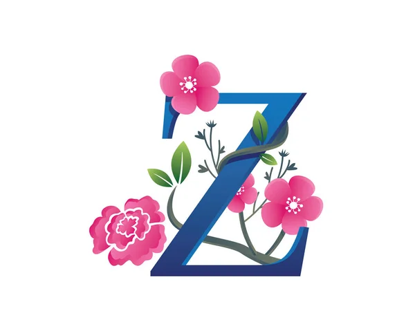 Elegante florale z Buchstaben Alphabet Logo — Stockvektor