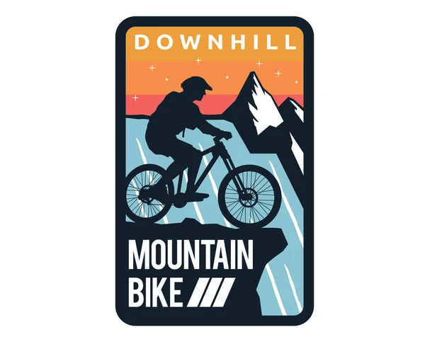 Modern Downhill Bike Logo Badge Illustration — Vector de stoc