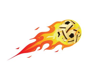 Modern Flaming Sepak Takraw Topu İllüstrasyon Logosu