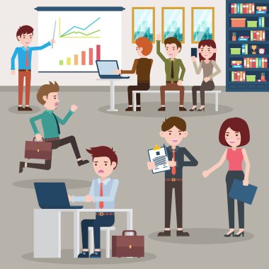 Üretken yaratıcı iş Office saat durum illüstrasyon