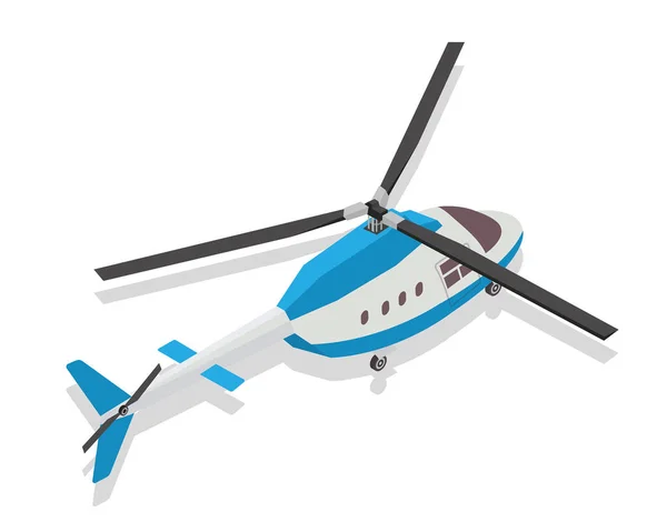 Illustration Moderne Transport Aérien Isométrique Hélicoptère — Image vectorielle