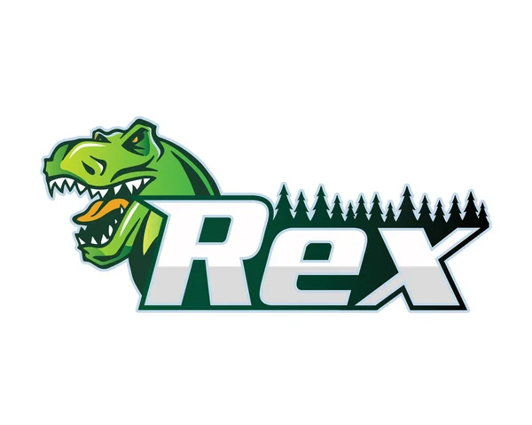 Nowoczesny Sportowy Zwierząt Zespół Logo Odznaka Ilustracja Tyrannosaurus — Wektor stockowy