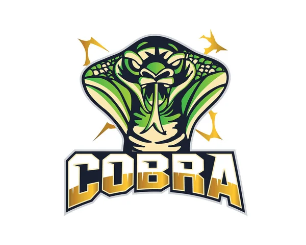 Nowoczesny Sportowy Zwierząt Zespół Logo Odznaka Ilustracja Cobra — Wektor stockowy