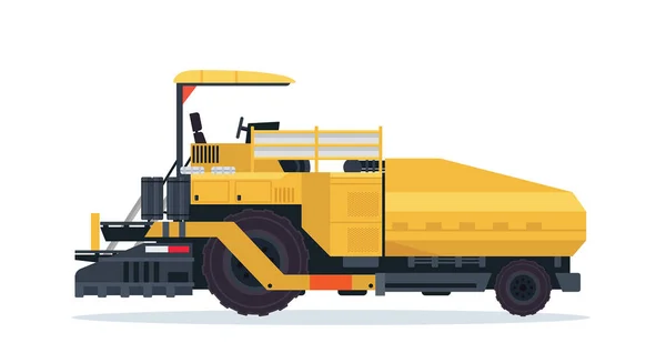 Ilustração Moderna Máquina Pavimentação Asfalto Estrada Alto Desempenho —  Vetores de Stock
