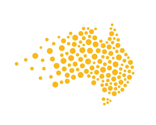 Modern Australia Logo Polkadot Orange Australia Map — Stock Vector