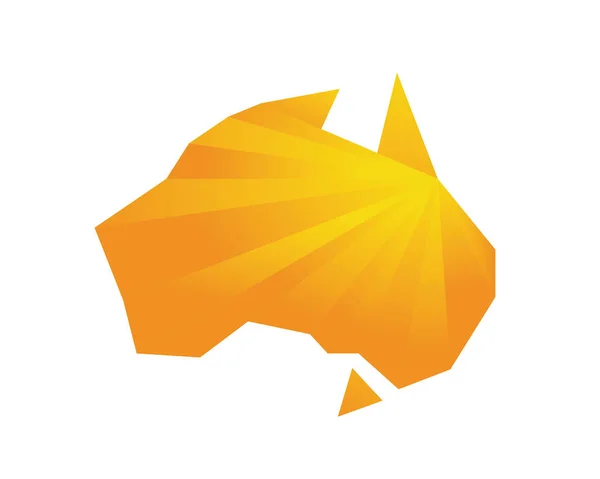 Modernes Australia Logo Orange Abstrakte Poly Form Australische Karte — Stockvektor