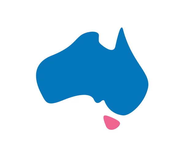 Moderne Australië Logo Abstracte Bochtige Australië Kaart — Stockvector