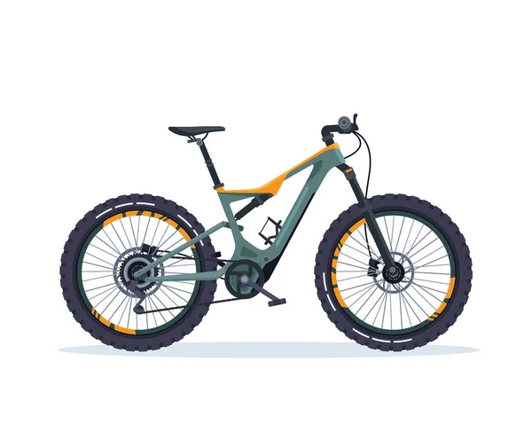 Ilustración Moderna Del Vehículo Bicicleta Del Funcionamiento Montaña Del Camino — Vector de stock