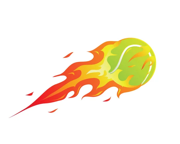 Modern alev alev yanan tenis topu illüstrasyon Logo