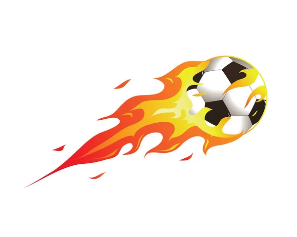 Logo Moderno Dell Illustrazione Del Pallone Calcio Fiammeggiante — Vettoriale Stock