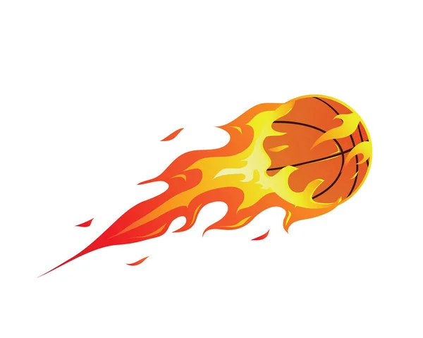 Modern alev alev yanan basketbol topu illüstrasyon Logo