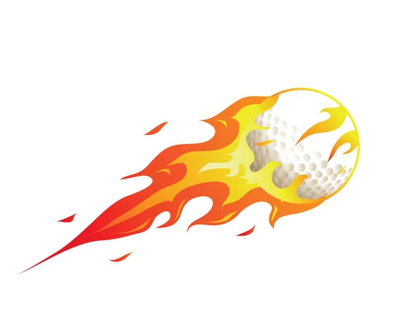 Modern alev alev yanan Golf topu illüstrasyon Logo