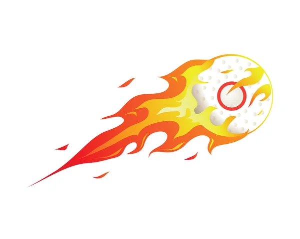 Modern Flaming Cricket Ball Illustration Logo — Vector de stoc