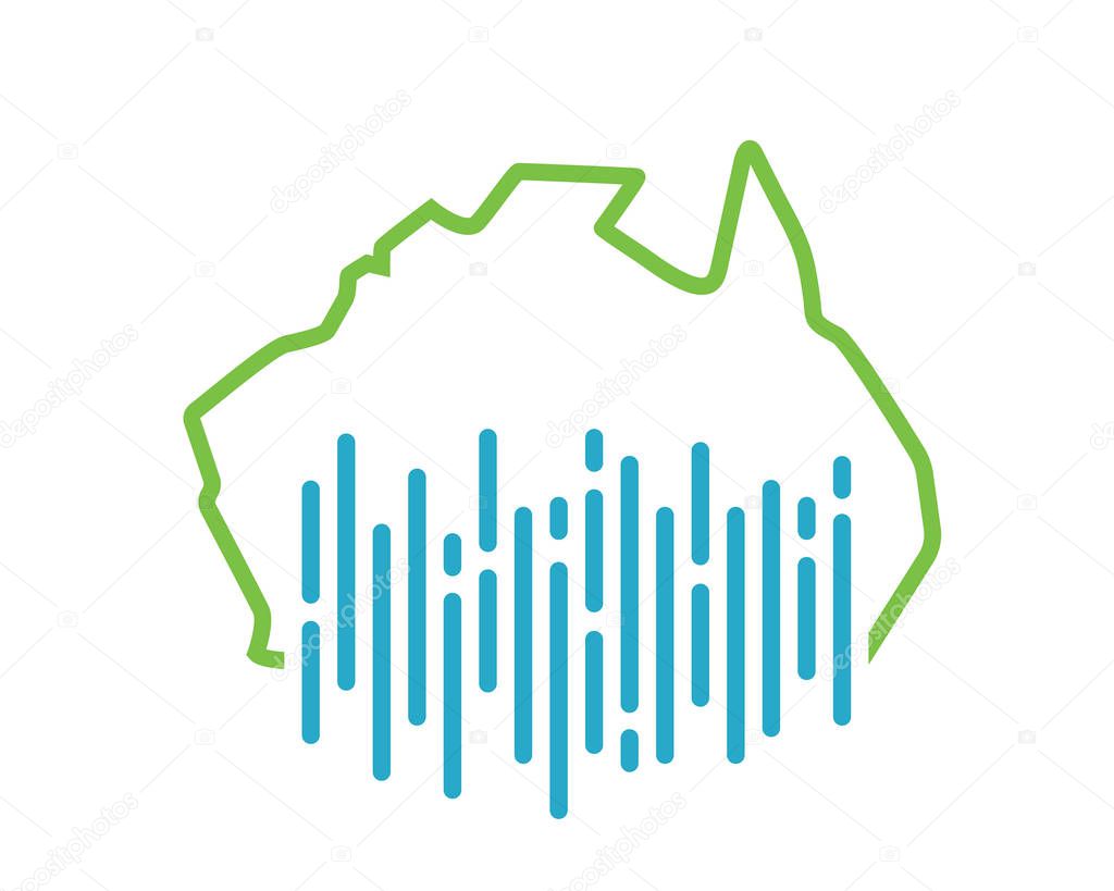 Modern Australia Logo - Digital Outline Australia Map