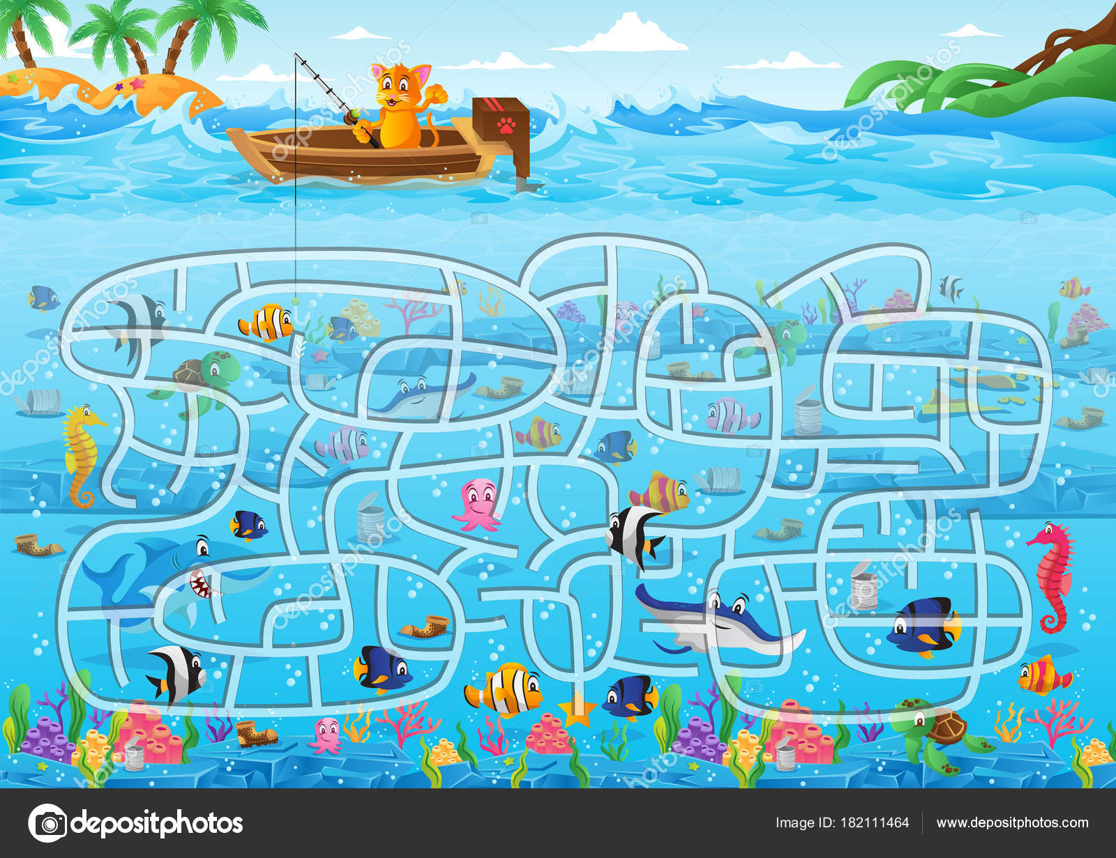 Fun Educational Ocean Underwater Theme Maze Puzzle Games Children  Illustration Stock Vector by ©naulicreative 182111464