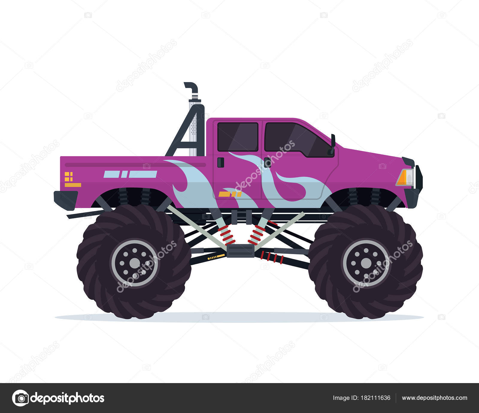 Vector Cartoon Monster Truck Stock Vector by ©naulicreative 182111636