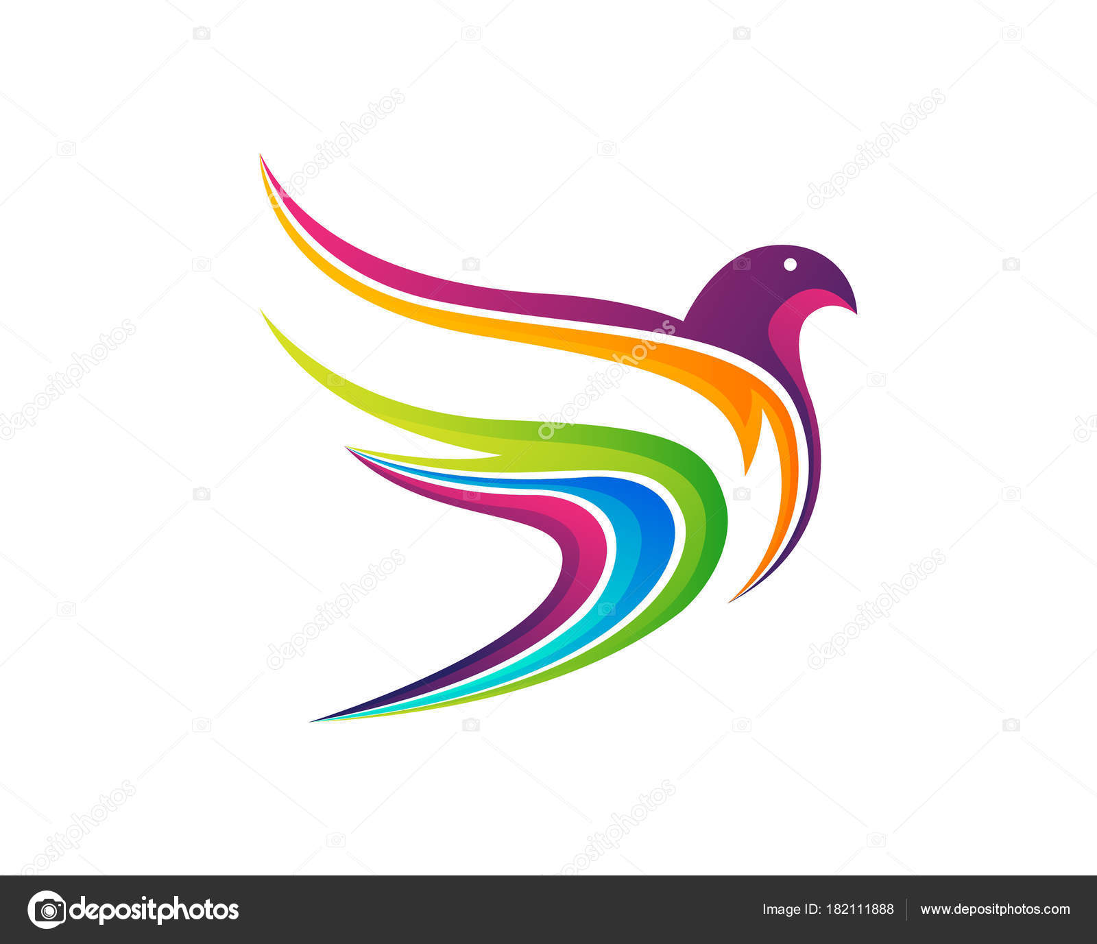 Elegant logo with dove, pigeon. Vector template... - Stock Illustration  [98033192] - PIXTA