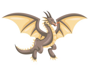 Eski sevimli ejderha çizim karakter, çocuk ürün için uygun, baskı, Logo, oyun varlık ve diğer çocuklarla ilgili fırsat.