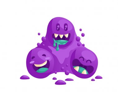 Şirin neşeli virüs, bakteri ve mikropları çizgi film karakteri illüstrasyon, oyun varlık, Kitap Illustration, Infographic ve diğer sağlık ilgili grafik amaç için uygun