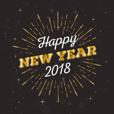 Modern mutlu yeni yıl 2018 kutlama kartı, davet, Web reklam, sosyal medya ve yeni yıl ilgili durum için uygun