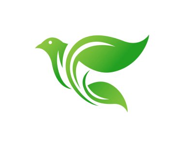 Modern güvercin Logo - eko yeşil yaprak güvercin