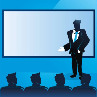 Seminer yaratıcı işadamı illüstrasyon kavramı rehberlik yaratıcı kare takım