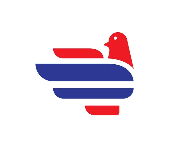 Moderna Pigeon Logo Patriotiska Pigeon Symbol — Stock vektor