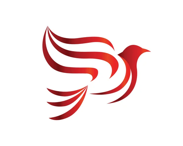 Logo Moderno Del Piccione Piccione Fiammeggiante Rosso — Vettoriale Stock