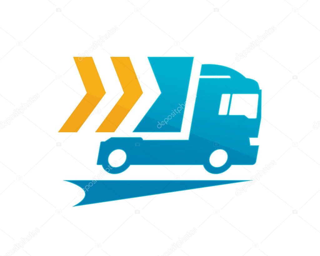 Modern Truck Logistic Delivery Logo - Green Eco Friendly Express