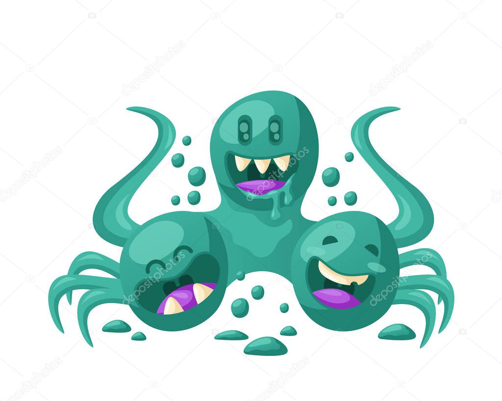 Cute Cheerful Virus, Bacteria and Germs Cartoon Character Illustration, suitable for Game Asset, Book Illustration, Infographic, and Other Health Related Graphic Purpose