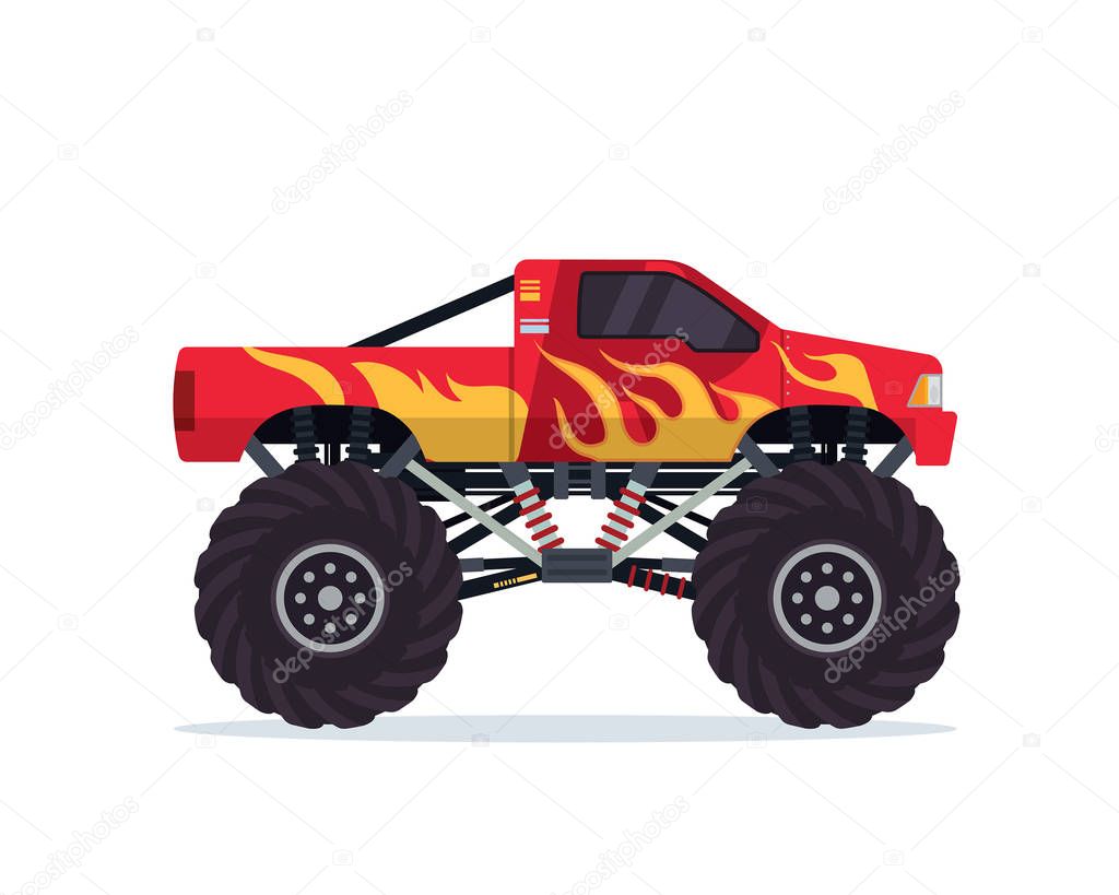 Vector Cartoon Monster Truck