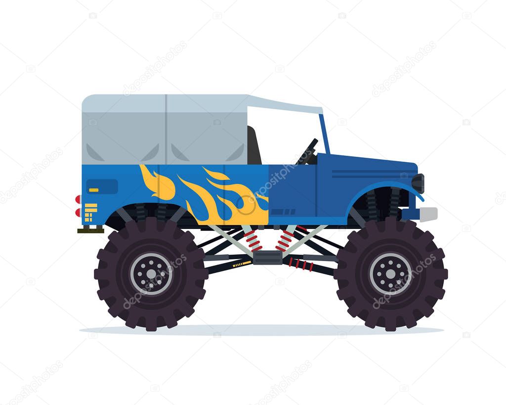 Vector Cartoon Monster Truck