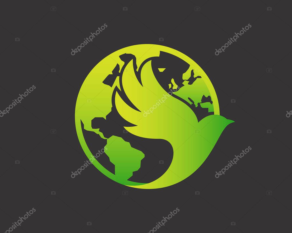 Modern Pigeon Logo - Green World Humanity Pigeon