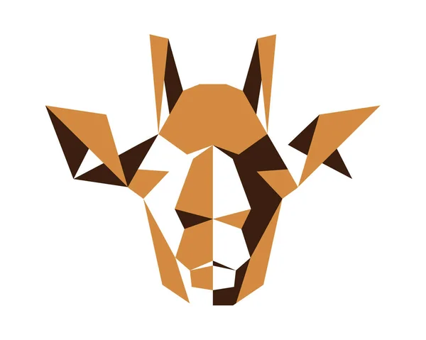 Logo Animal Abstrait Symétrique Polygonal Girafe — Image vectorielle