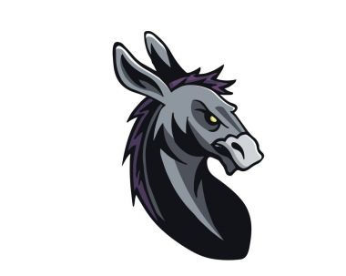 Liderlik hayvan Logo - cesur eşek karakter
