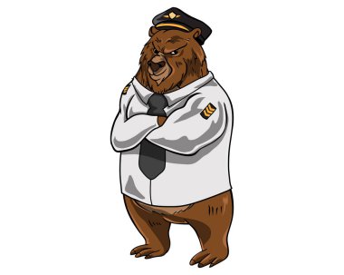 Pilot iş karakter - ayı