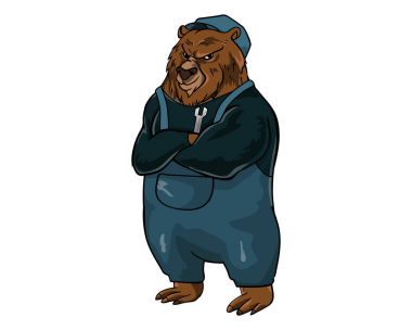 Mekanik iş karakter - ayı