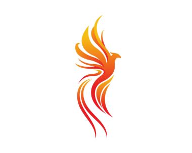 Modern kuş logosu - Phoenix sembolü yanan