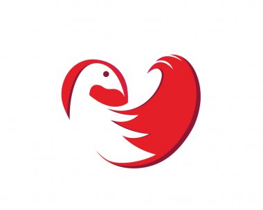 Modern kuş logosu - soyut güvercin kurulan aşk sembolü