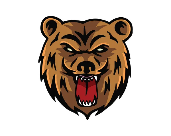 Führung Tier Logo Vertrauen Grizzlys Charakter — Stockvektor