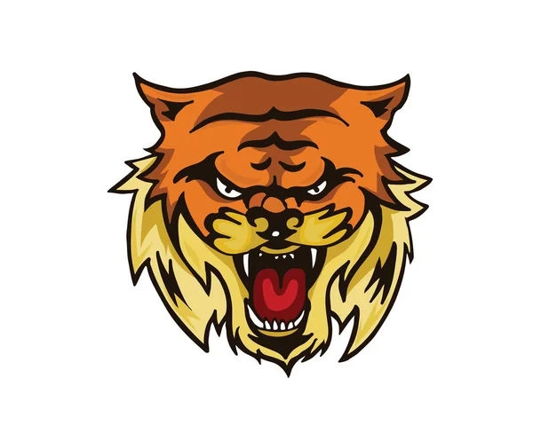 Leiderschap Dierlijke Logo Agressieve Tiger Opvulteken — Stockvector