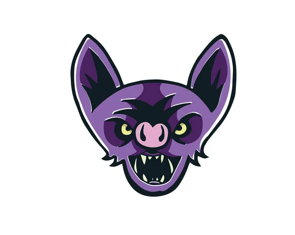 Logotipo Liderazgo Animal Carácter Murciélago Salvaje — Vector de stock