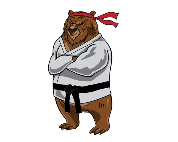 Dragen Van Beroepsmatige Karakter Sensei Van Karate — Stockvector