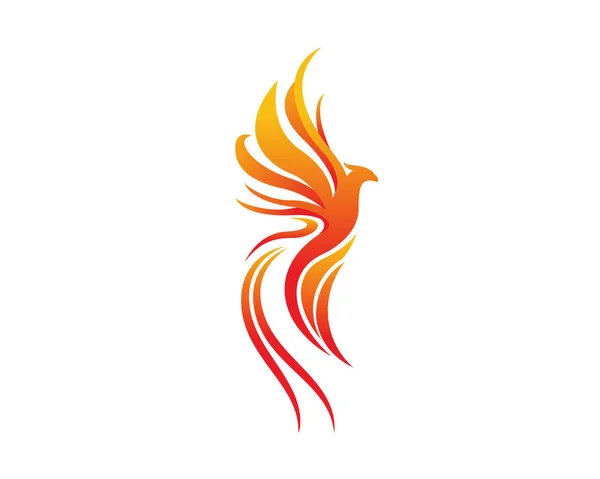 Logotipo Pássaro Moderno Flaming Phoenix Symbol — Vetor de Stock