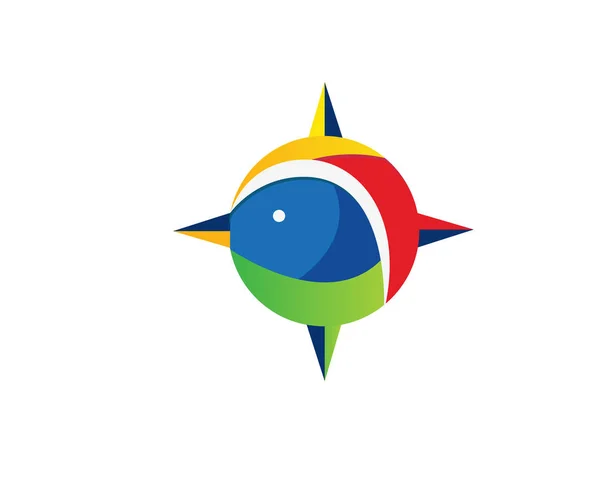 Modern Bird Logo Clean Bird Compass Symbol — Stock Vector