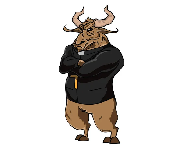 Caráter Bull Ilustração Sacerdotal —  Vetores de Stock
