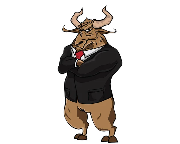 Bull Character Ілюстрація Бізнесмена — стоковий вектор