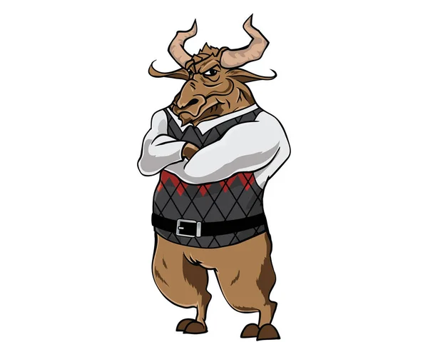 Bull Character Модний Дизайнер — стоковий вектор